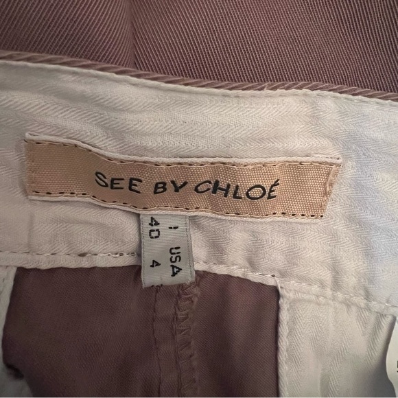 See By Chloe khaki Shorts SZ 4 - Picture 9 of 10